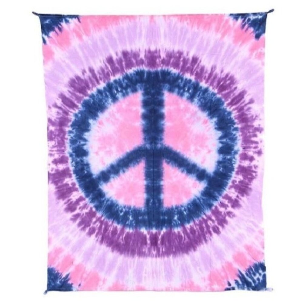 New Purple Pink Mini Peace Sign Tie Dye Gift Tapestry 30x45 Dorm Hippie Poster